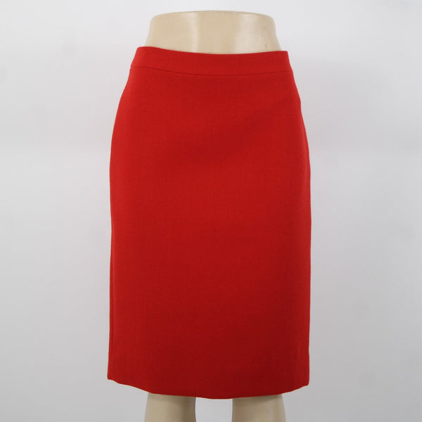 J Crew NEW $130 No 2 Pencil Sz 8 Red Lined Hook Eye Wool Polyester Skirt