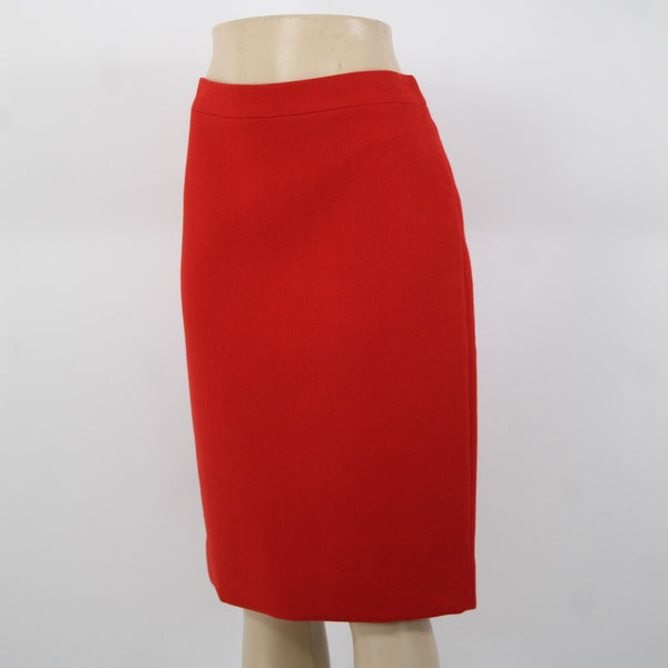 J Crew NEW $130 No 2 Pencil Sz 8 Red Lined Hook Eye Wool Polyester Skirt