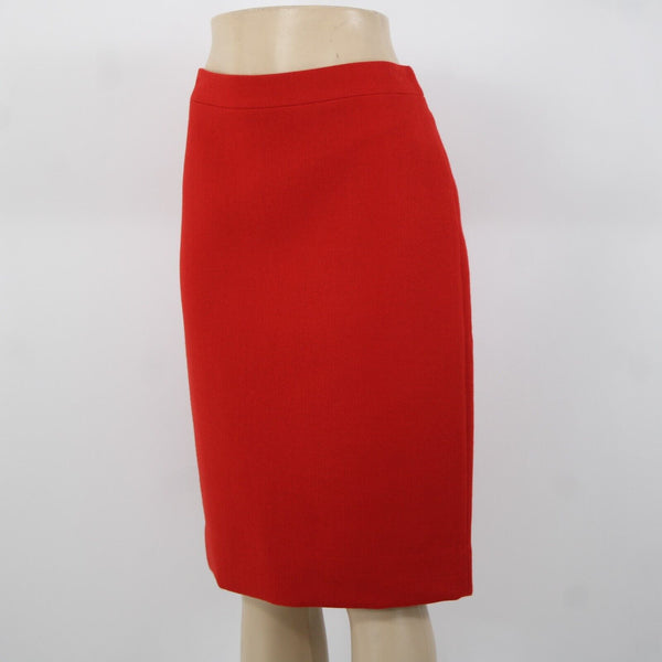 J Crew NEW $130 No 2 Pencil Sz 8 Red Lined Hook Eye Wool Polyester Skirt