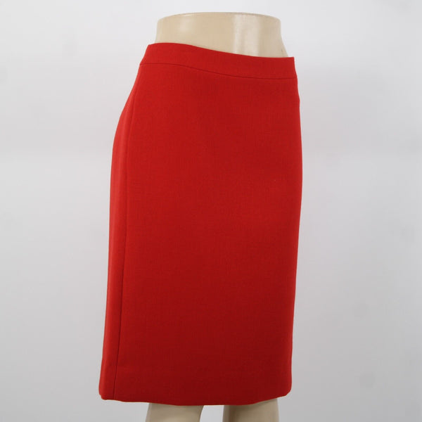 J Crew NEW $130 No 2 Pencil Sz 8 Red Lined Hook Eye Wool Polyester Skirt