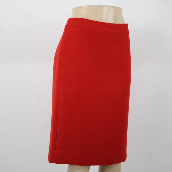 J Crew NEW $130 No 2 Pencil Sz 8 Red Lined Hook Eye Wool Polyester Skirt