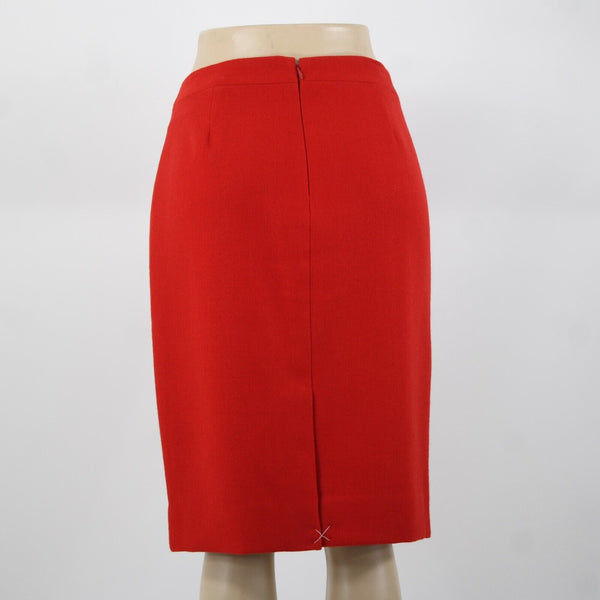 J Crew NEW $130 No 2 Pencil Sz 8 Red Lined Hook Eye Wool Polyester Skirt