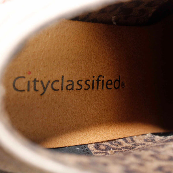 City Classified NEW Sz 6 Tan Lace Up High Wedge Faux Suede Ankle Boot