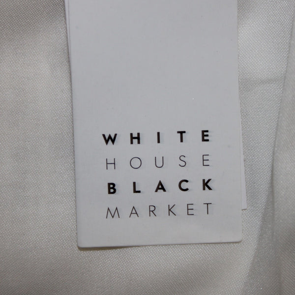 White House Black Market NEW Sz 12P Silver Metallic Tweed Cotton Poly Jacket