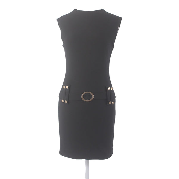 Meshki Dress Sz M Black Gold Hardware Stretch Crepe Poly Elastane Dress