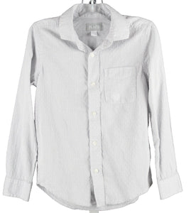 Place Sz M 7/8 Gray Soft Texture Button Up 100% Cotton Boys Shirt