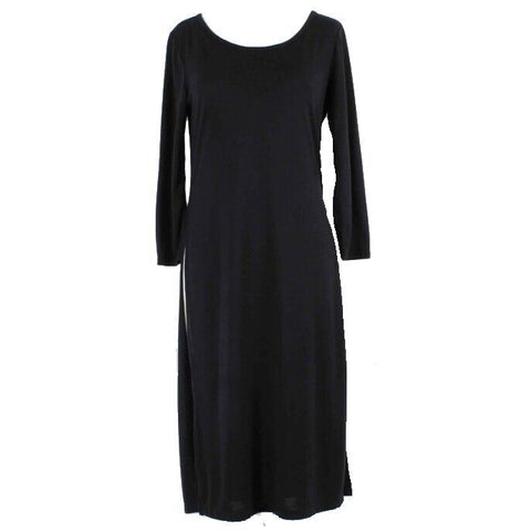 New York & Company NEW $45 Sz S Black Slit Sides 3/4 Slv Poly Rayon Dressy Tunic