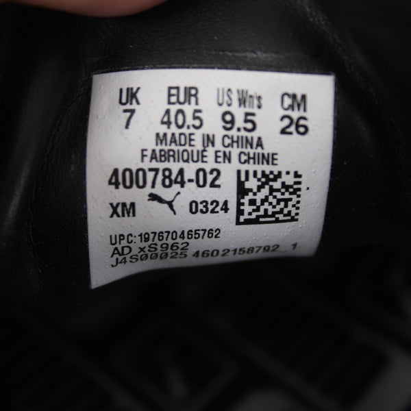 Puma Sneakers Roma Sz 9.5 Black White Gold Logo Lace Up Leather Sneakers