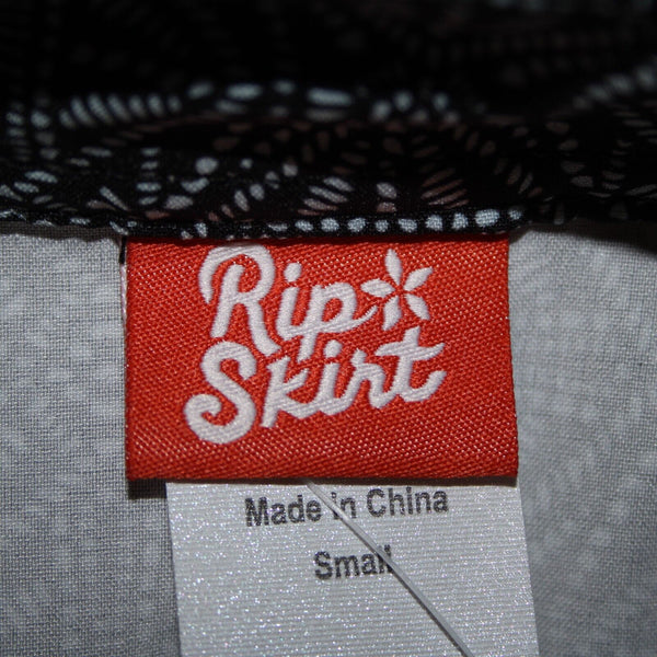Rip Skirt NEW Black Pearl Batik Sz S Black White Hook Latch Closure Poly Skirt