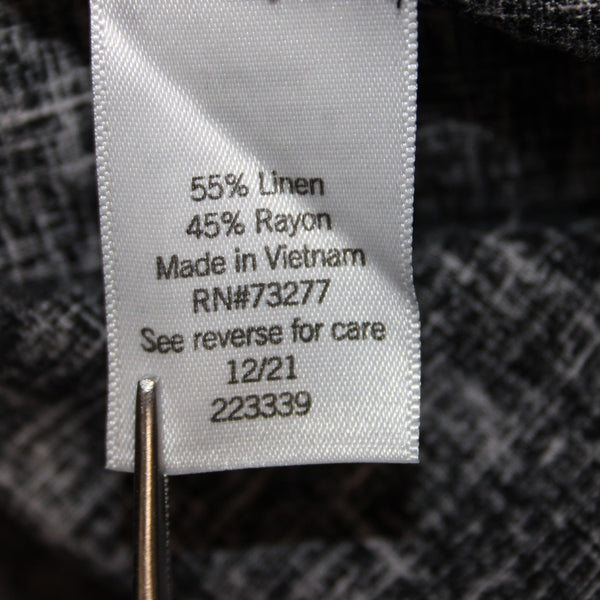 Croft Barrow Dress NEW $50 Sz 3X Black White Tan Unlined Linen Rayon Dress