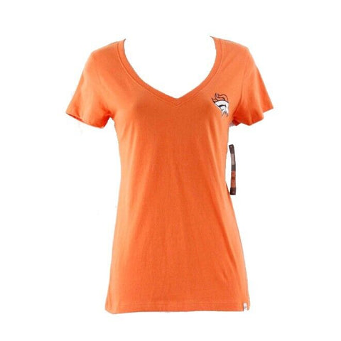 Denver Broncos Forty Seven New $36 Sz M Orange 100% Cotton V Neck Top