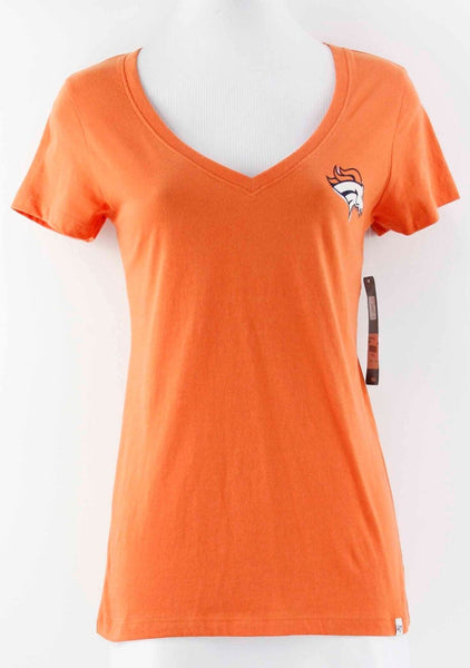 Denver Broncos Forty Seven New $36 Sz M Orange 100% Cotton V Neck Top