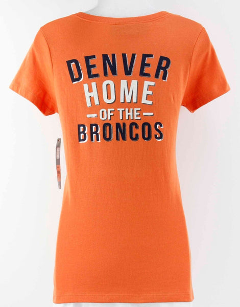 Denver Broncos Forty Seven New $36 Sz M Orange 100% Cotton V Neck Top
