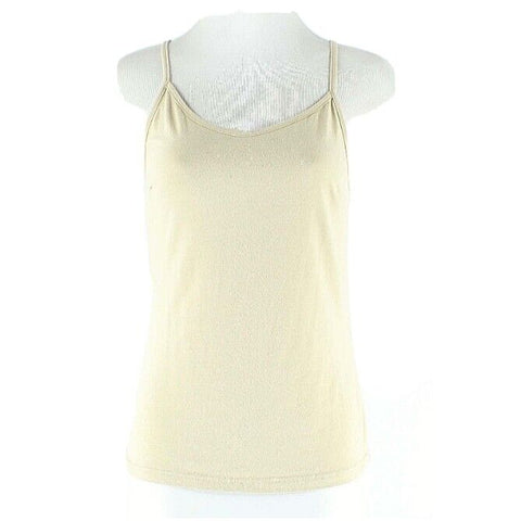 Charter Club Size L Beige Tan Spaghetti Strap Cotton Spandex Tank Top