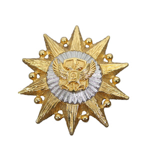 St John Goldtone Sun Burst Logo Eagle 1.75" Zipper Pull