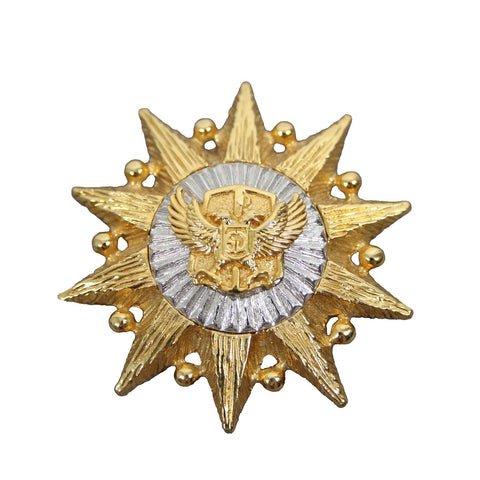 St John Goldtone Sun Burst Logo Eagle 1.75" Zipper Pull