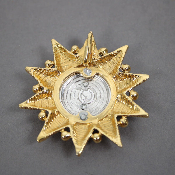 St John Goldtone Sun Burst Logo Eagle 1.75" Zipper Pull