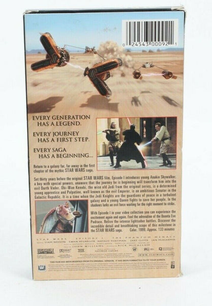 Star Wars 1 The Phantom Menace VHS PG  Collectible