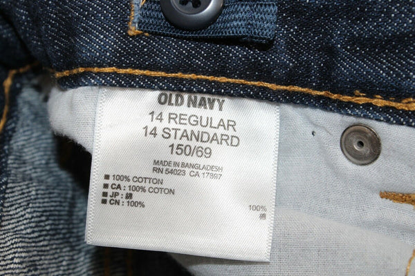 Old Navy Sz 14 X 30 Blue 100% Cotton Skinny Denim Adjustable Kids Jean