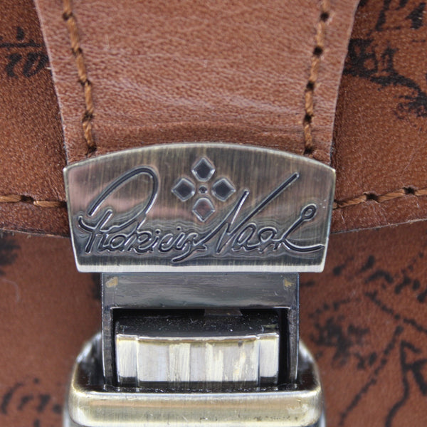 Patricia Nash Purse 10 x 8 x  3 Brown World Map Inner Pockets Leather Purse