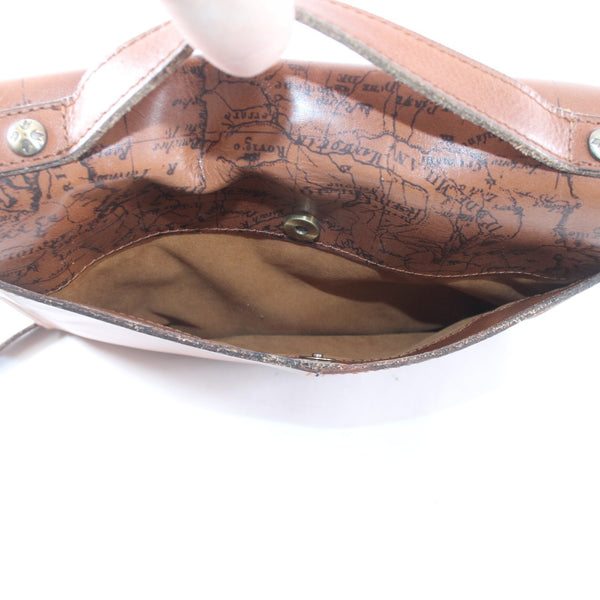 Patricia Nash Purse 10 x 8 x  3 Brown World Map Inner Pockets Leather Purse