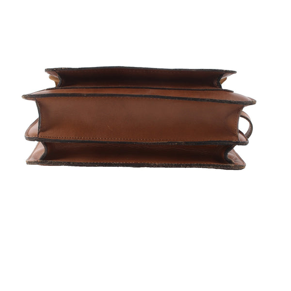 Patricia Nash Purse 10 x 8 x  3 Brown World Map Inner Pockets Leather Purse