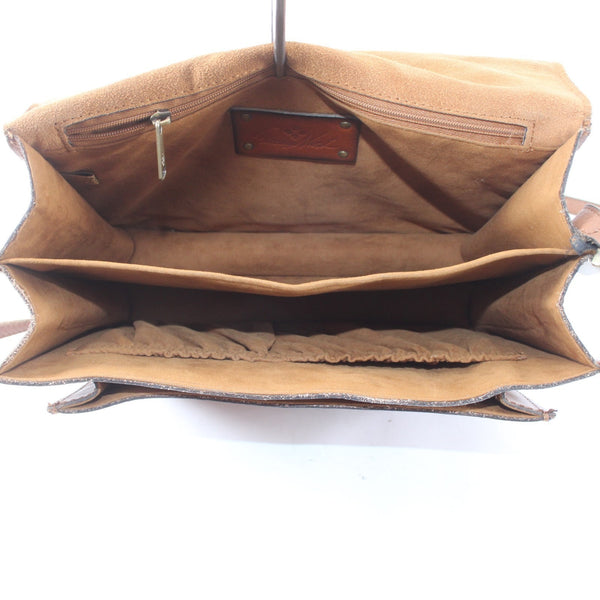 Patricia Nash Purse 10 x 8 x  3 Brown World Map Inner Pockets Leather Purse