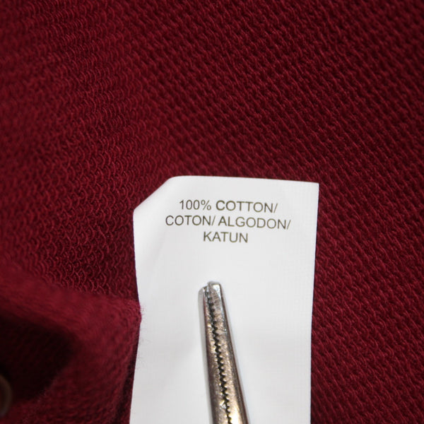 Lucky Lotus Jacket NEW $99 Sz L Red Burgundy Knit Collared 100% Cotton Jacket