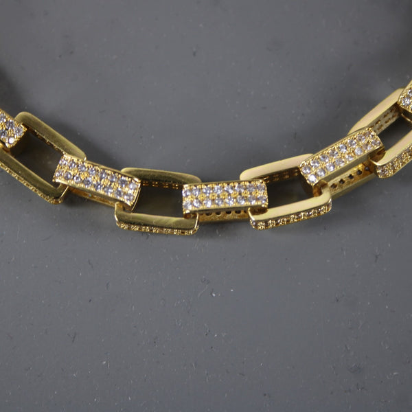Ever Eve Goldtone Cubic Zirconia Pave Chain 17.5" Necklace