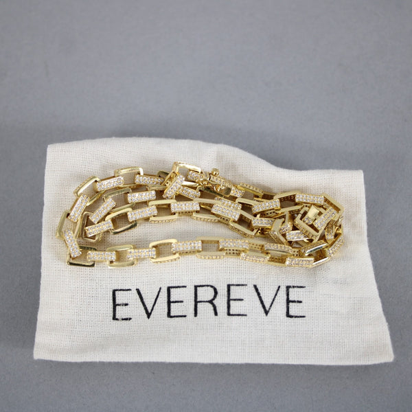 Ever Eve Goldtone Cubic Zirconia Pave Chain 17.5" Necklace