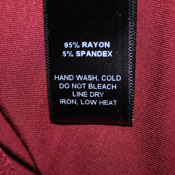 Lulu's Sz XS Burgundy Red Long Sleeve Low Neck Rayon Spandex Dress