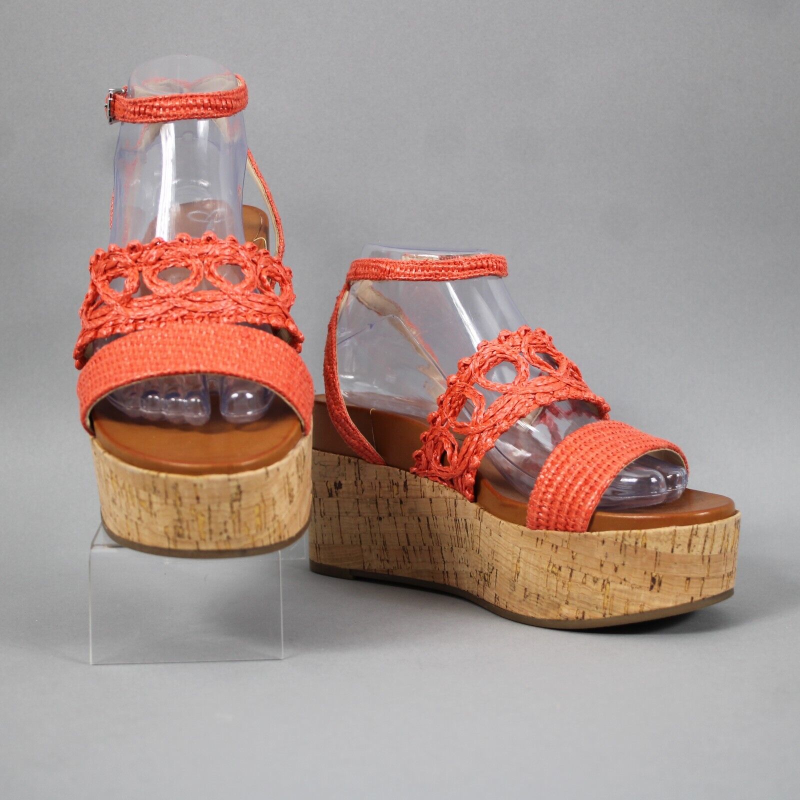 Jessica Simpson Jp- Xallri Sz 8 M Coral Pink Man Made Materials 3.5" Wedge