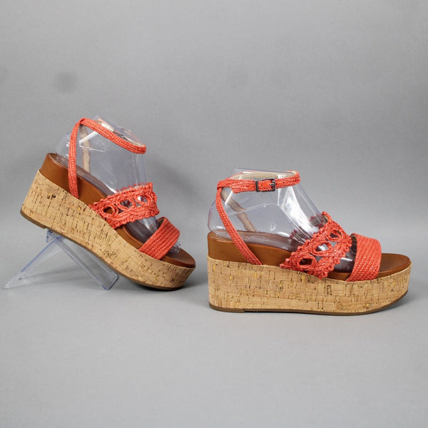 Jessica Simpson Jp- Xallri Sz 8 M Coral Pink Man Made Materials 3.5" Wedge