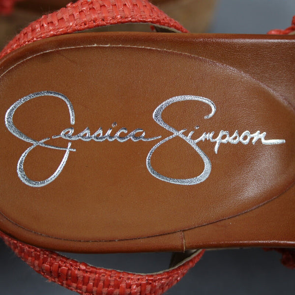 Jessica Simpson Jp- Xallri Sz 8 M Coral Pink Man Made Materials 3.5" Wedge