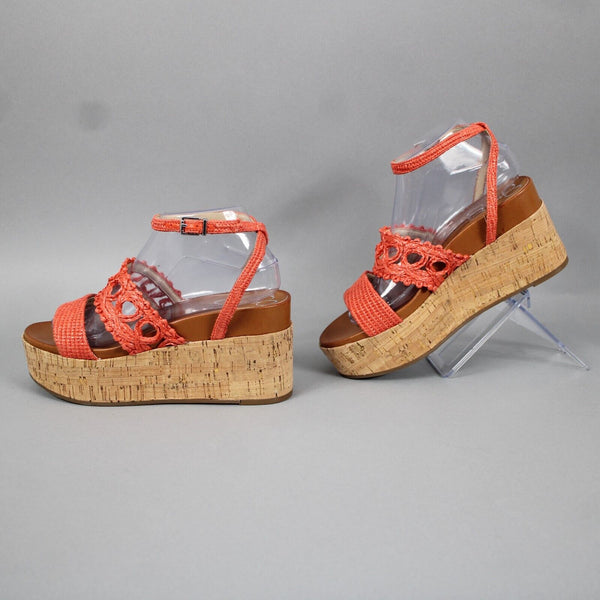 Jessica Simpson Jp- Xallri Sz 8 M Coral Pink Man Made Materials 3.5" Wedge
