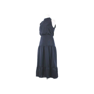 Sam Edelman Sz 6 Navy Blue Lined Sleeveless Ruffle Tiered 100% Polyester Dress