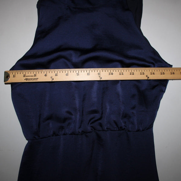 Sam Edelman Sz 6 Navy Blue Lined Sleeveless Ruffle Tiered 100% Polyester Dress