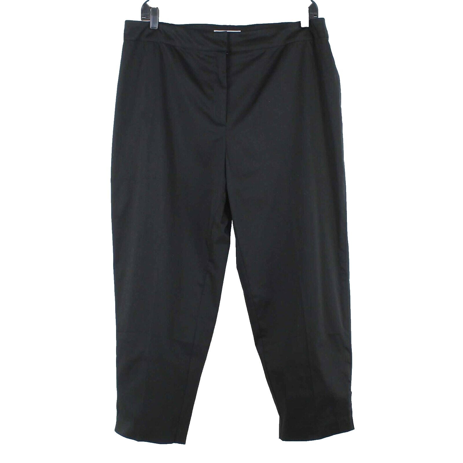 Simonton Says NEW 1X x 27 Black Stretch Waist Cotton Blend Crop Tab Pant