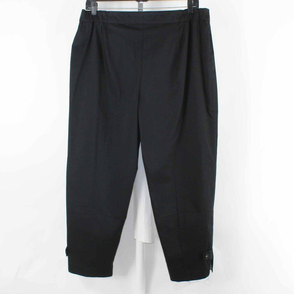 Simonton Says NEW 1X x 27 Black Stretch Waist Cotton Blend Crop Tab Pant