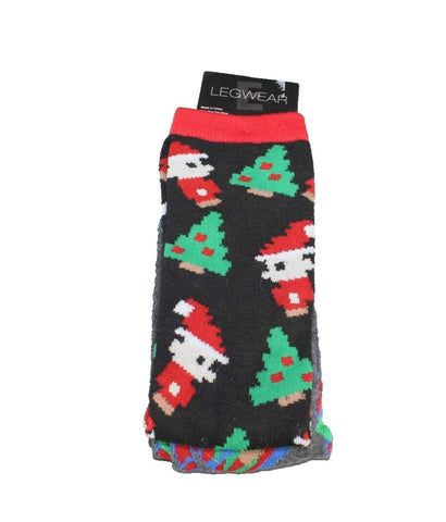 Everything Legwear NEW Gray Black Multi Holiday Christmas Poly Blend Socks