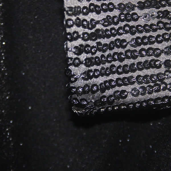 Marina Dress NEW Sz L Black Sequin Arms Velour Polyester Elastane Dress