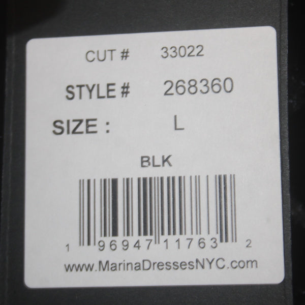 Marina Dress NEW Sz L Black Sequin Arms Velour Polyester Elastane Dress