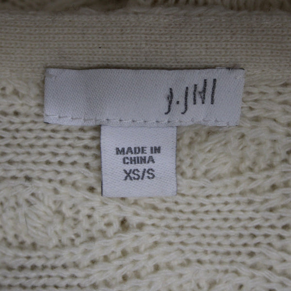 J Jill Sz XS / S Cream Round Neck Long Sleeve Wool Nylon Oversized Sweater