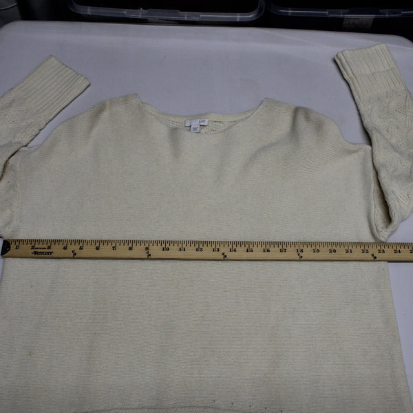 J Jill Sz XS / S Cream Round Neck Long Sleeve Wool Nylon Oversized Sweater