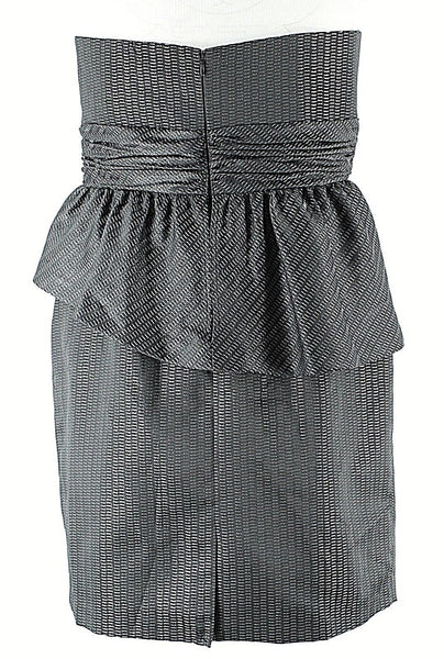 Donna Morgan 12 Charcoal Silver Metallic Polyester Blend Ruffle Lined Dress
