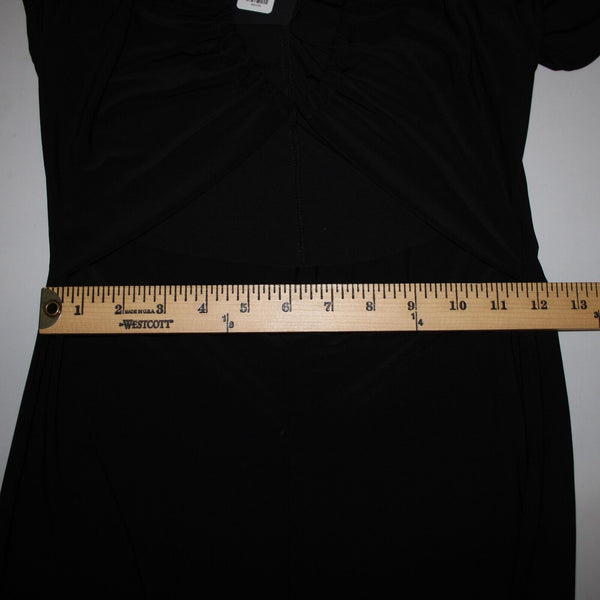 Fashion Nova NEW Leslie Sz L Black Halter Open Belly Wide Leg Poly Jumpsuit