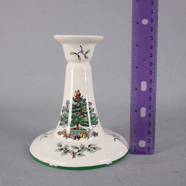 Spode Candle Stick Holder Christmas Tree Porcelain 5.5" Candle Stick Holder