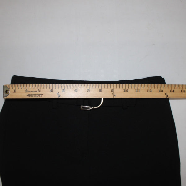 Maje Pant NEW $295 Pantalon Sz 34 x 26 Black Faux Belt Poly Viscose Capri Pant