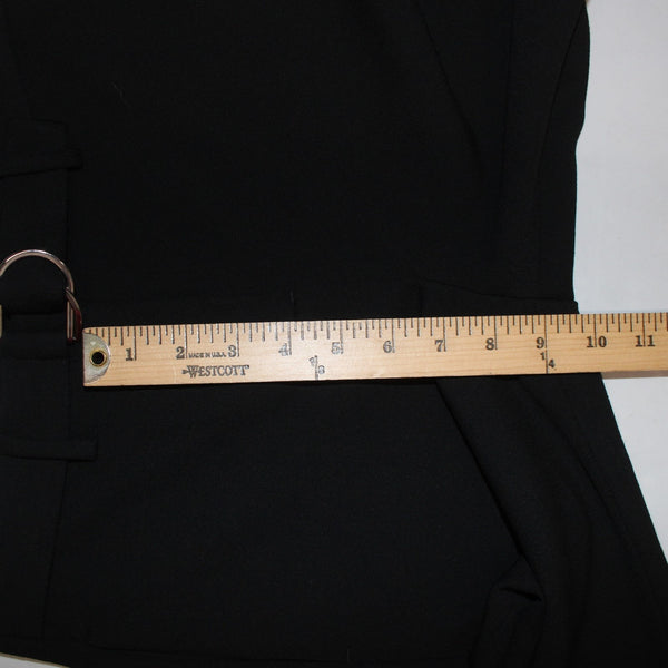 Maje Pant NEW $295 Pantalon Sz 34 x 26 Black Faux Belt Poly Viscose Capri Pant