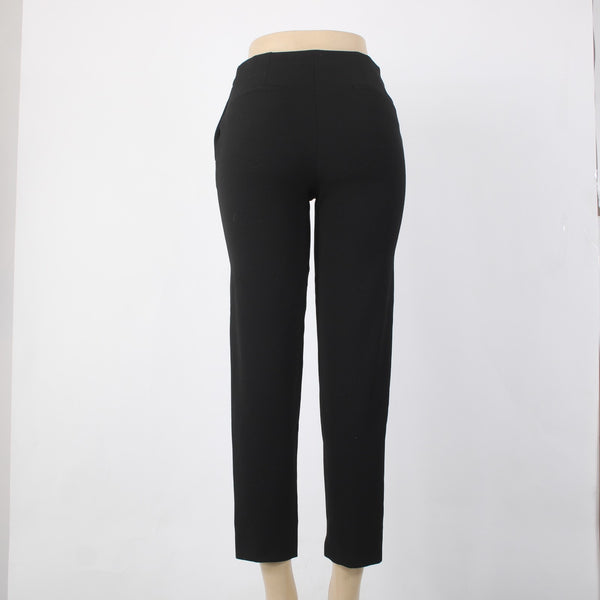 Maje Pant NEW $295 Pantalon Sz 34 x 26 Black Faux Belt Poly Viscose Capri Pant